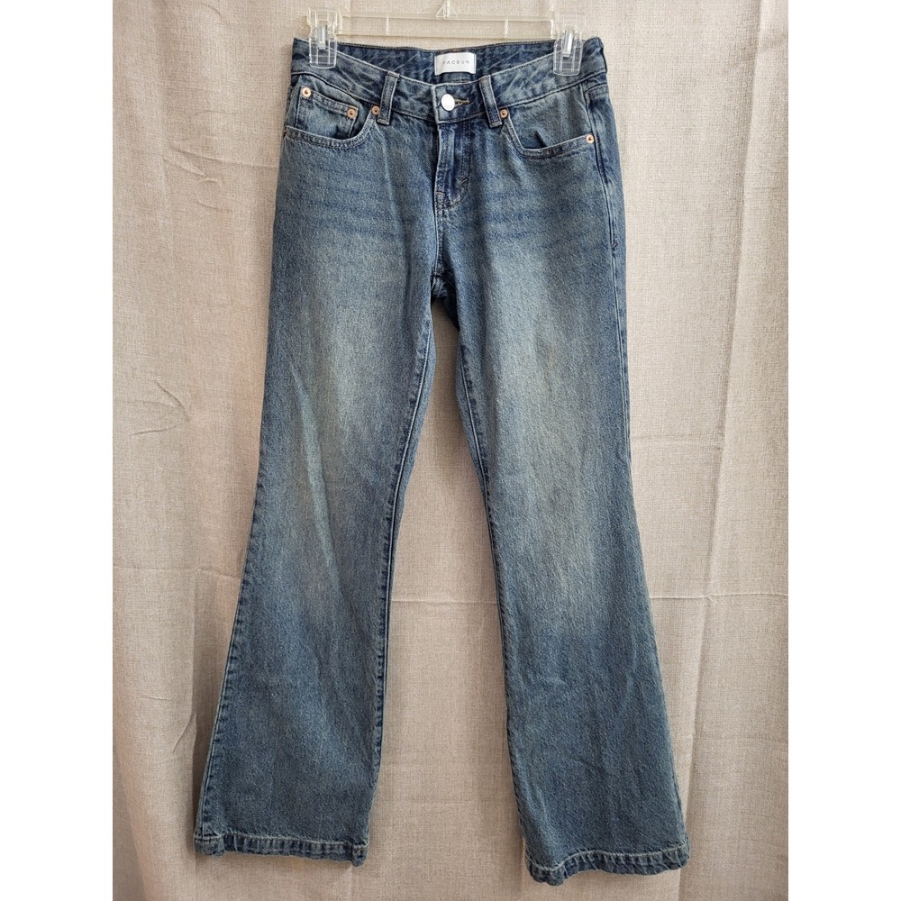 PacSun Jade Low Rise Bootcut Jeans Medium Wash Blue Denim Size 23 Flare Logo